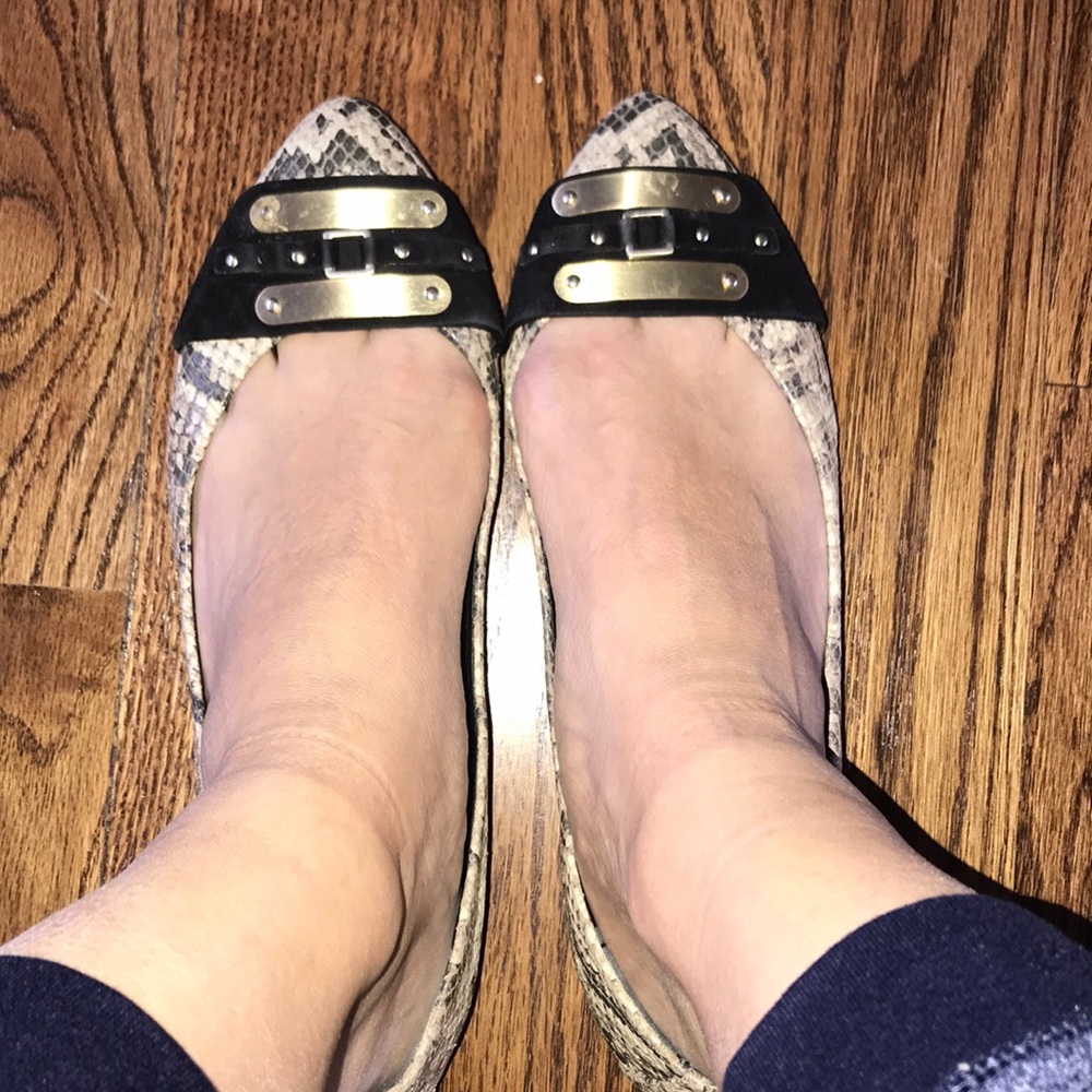 Brian Atwood Snakeskin Flats
